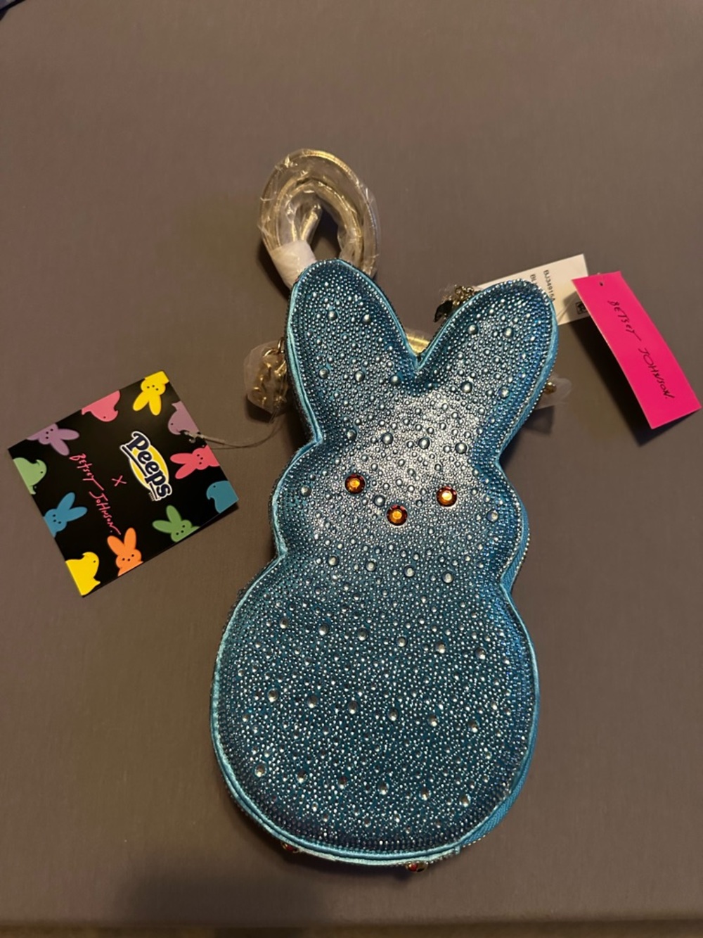 Betsey Johnson Blue Bunny Peeps Crossbody Bag